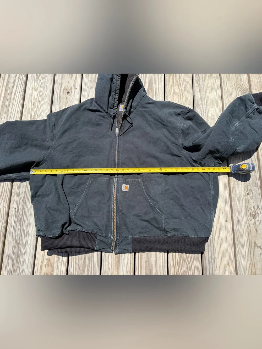 Carhartt J140 2XL Black Duck Canvas‎ Hooded Fleece Quilt Lined Jacket XXL USA
